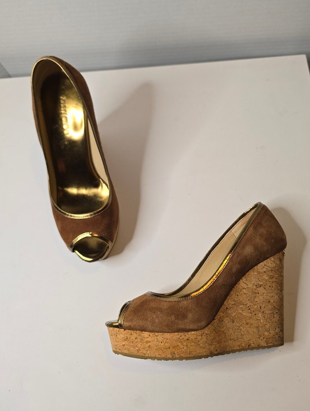 Jimmy Choo Papina Cork Wedges Size 38